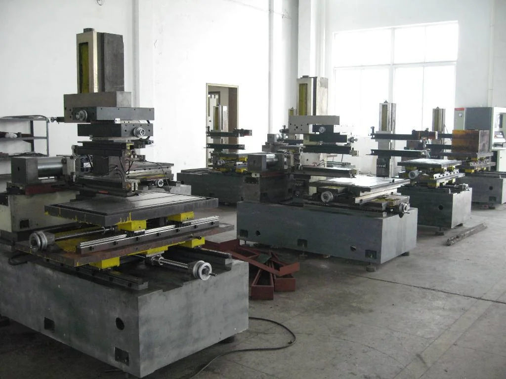 Machining workstations arranged across the workshop