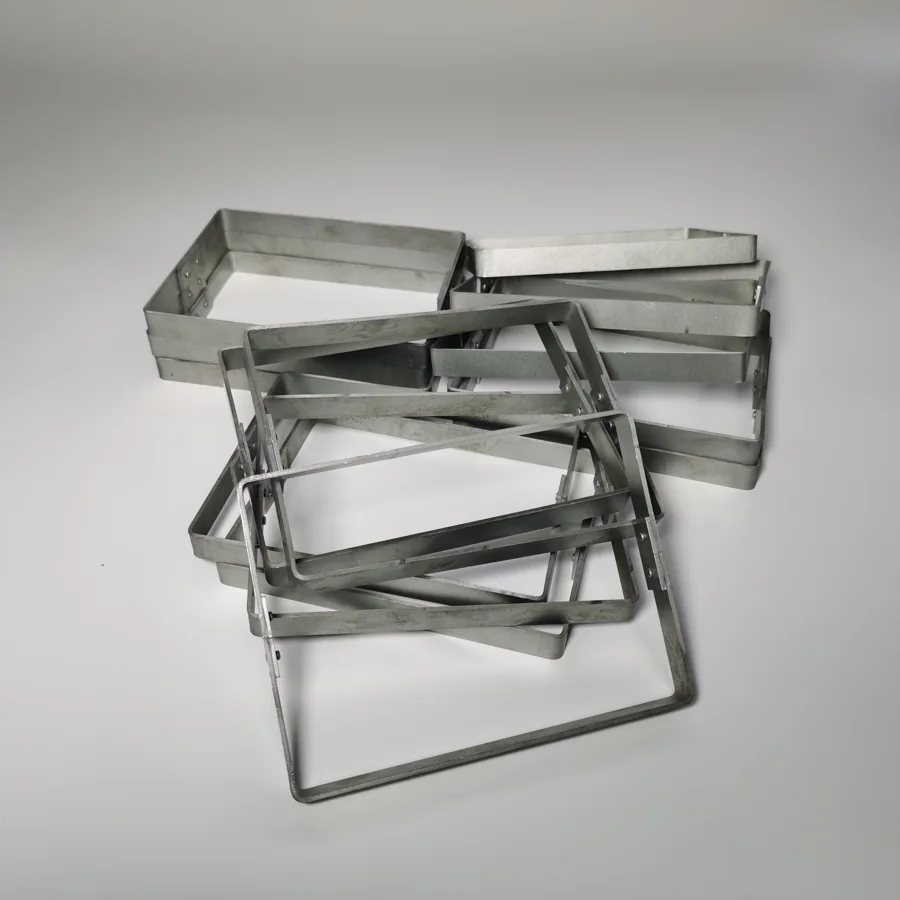 Custom metal frames assembled from flat material