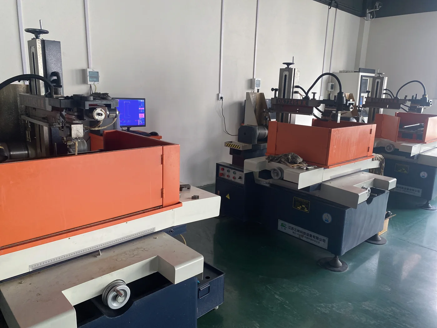 Wire-cutting machines arranged in our metal processing workshop